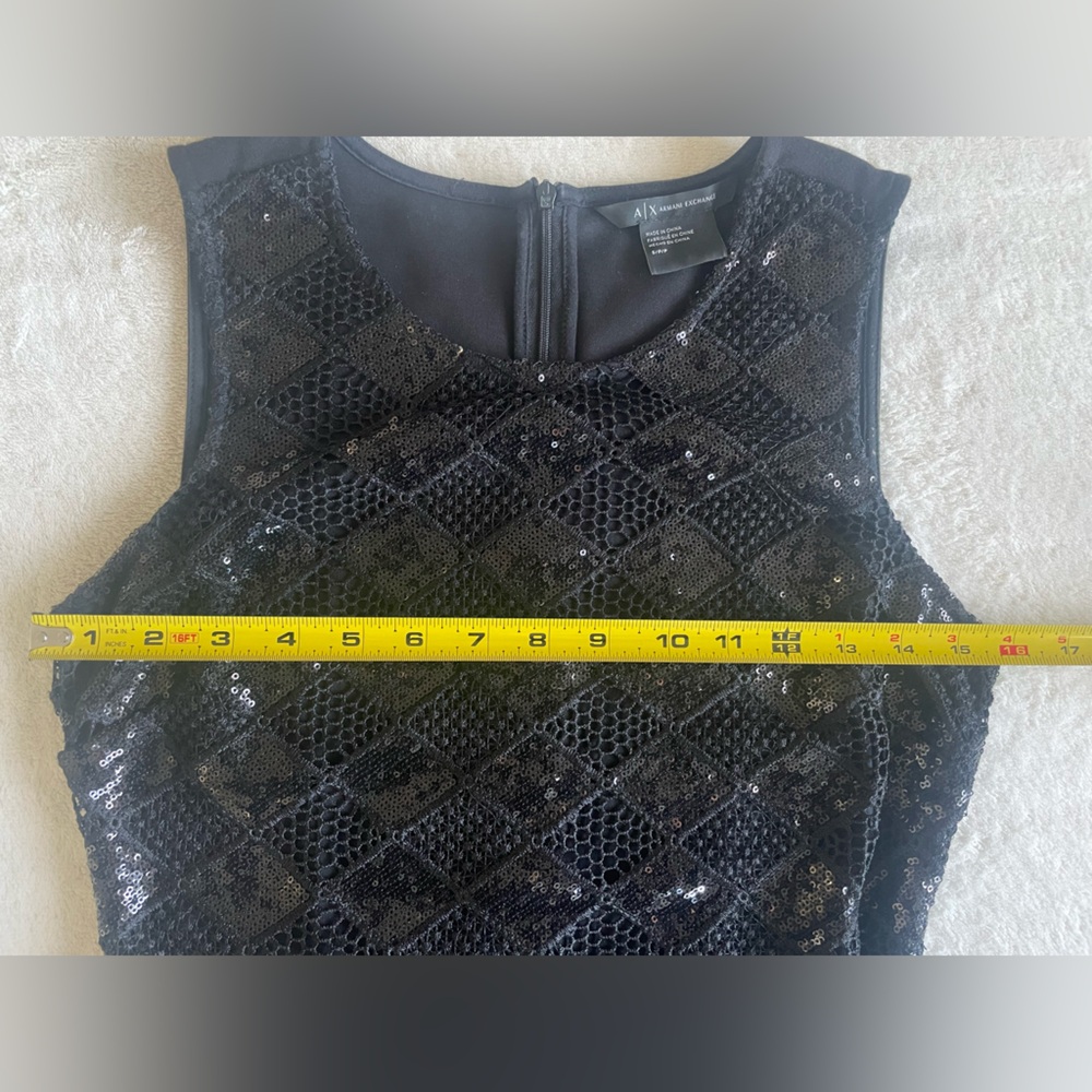 Armani Exchange Black Lace Sequin Sheath Dress Size S - Picture 5 of 15